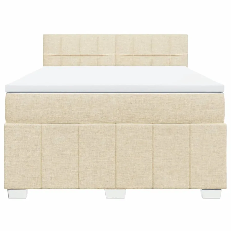 Sommier à lattes de lit avec matelas Crème 140x200 cm Tissu - 6