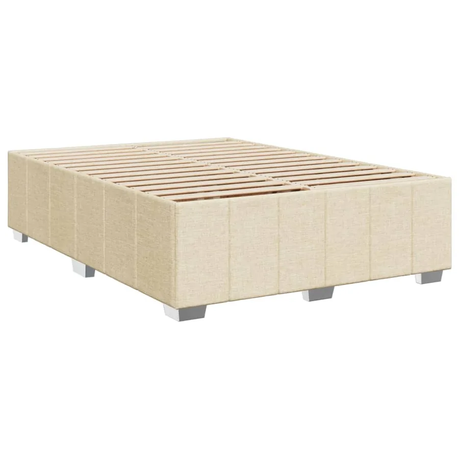 Sommier à lattes de lit avec matelas Crème 140x200 cm Tissu - 9