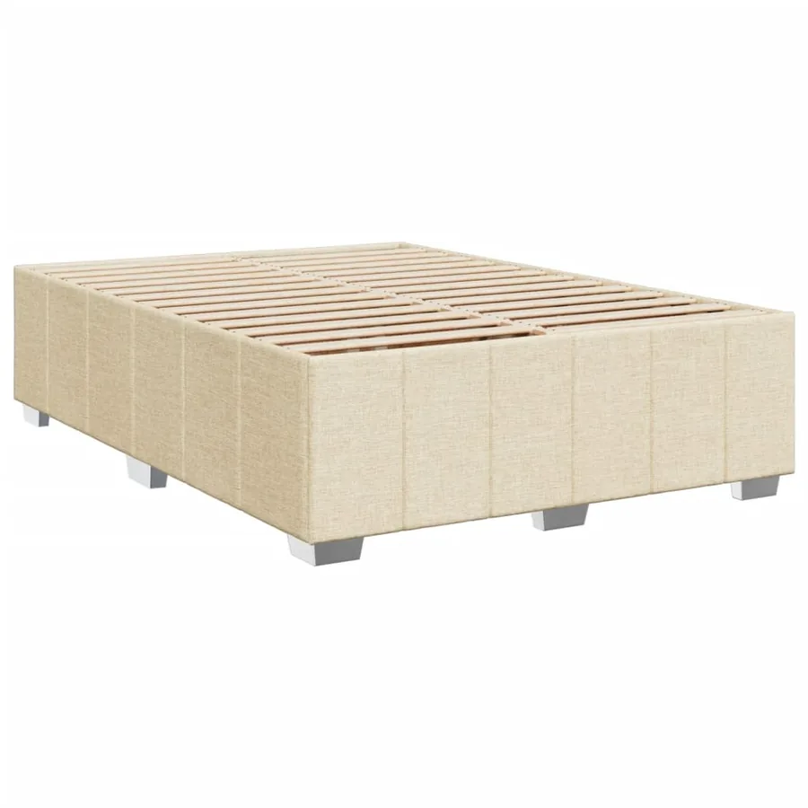 Sommier à lattes de lit avec matelas Crème 140x200 cm Tissu - 9