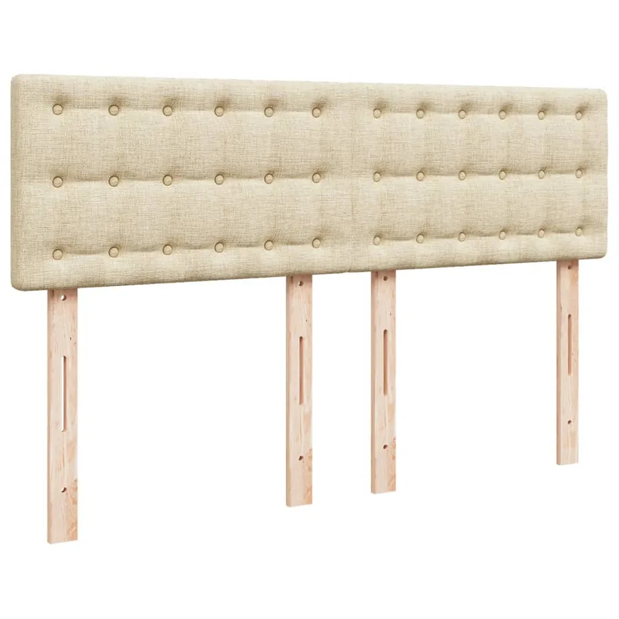 Sommier à lattes de lit avec matelas Crème 140x200 cm Tissu - 12