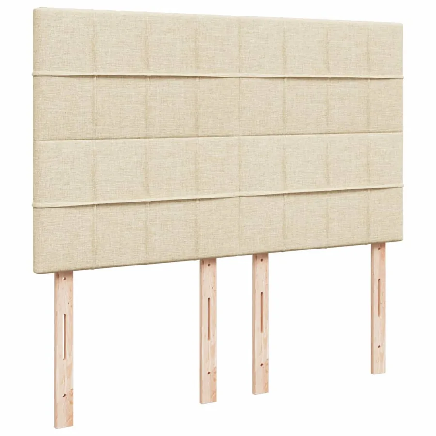 Sommier à lattes de lit avec matelas Crème 140x200 cm Tissu - 7