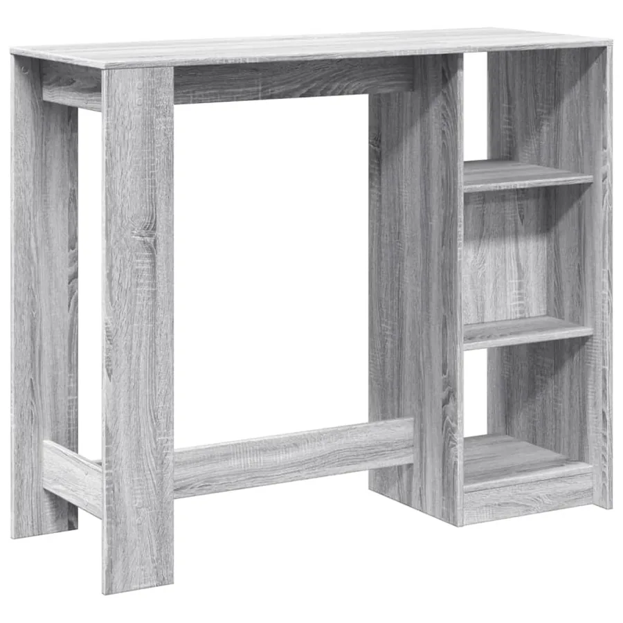 Table de bar avec étagère sonoma gris bois d'ingénierie - 6