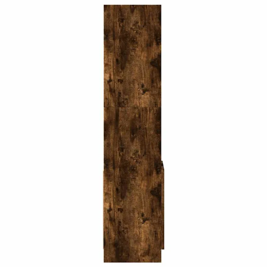 Buffet haut chêne fumé 92x33x140 cm bois d'ingénierie - 6