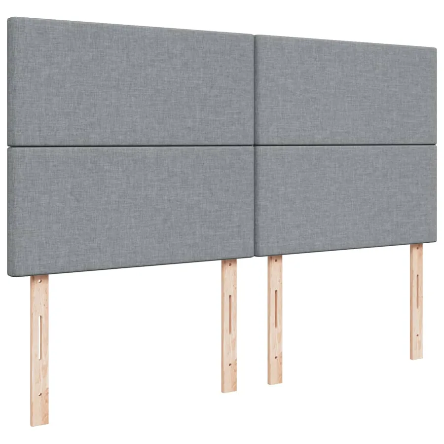 Sommier à lattes de lit avec matelas Gris clair 200x200cm Tissu - 9