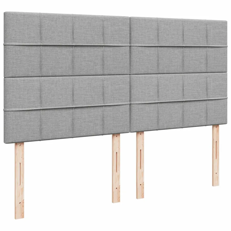 Sommier à lattes de lit avec matelas Gris clair 200x200cm Tissu - 9