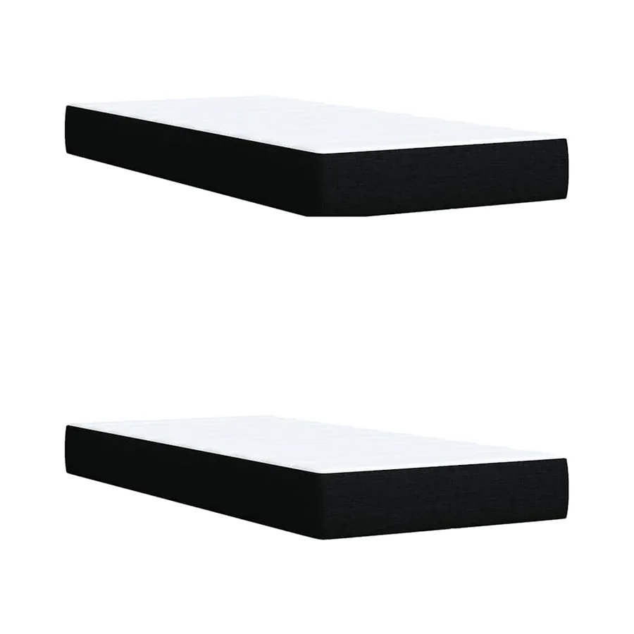 Sommier à lattes de lit avec matelas Noir 200x200 cm Tissu - 10