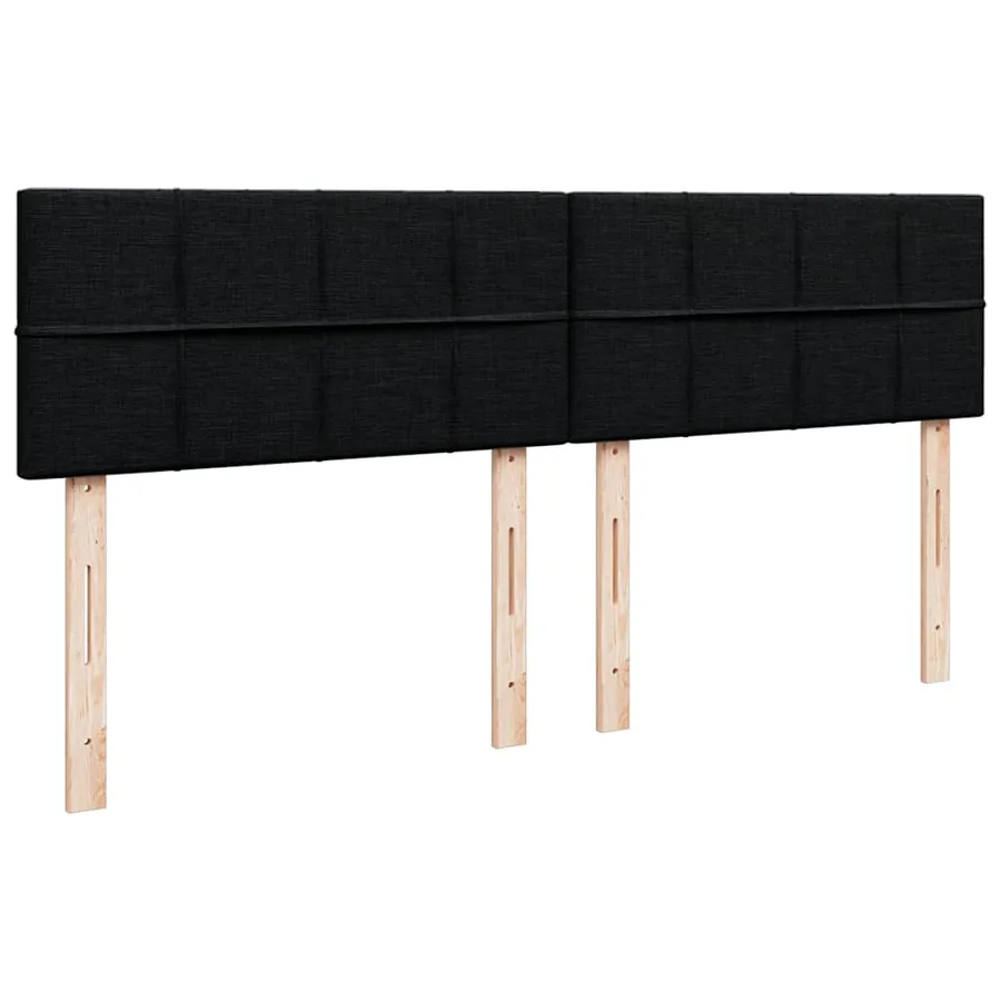 Sommier à lattes de lit avec matelas Noir 200x200 cm Tissu - 12