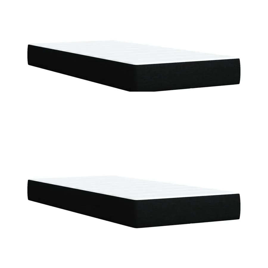 Sommier à lattes de lit avec matelas Noir 200x200 cm Tissu - 10