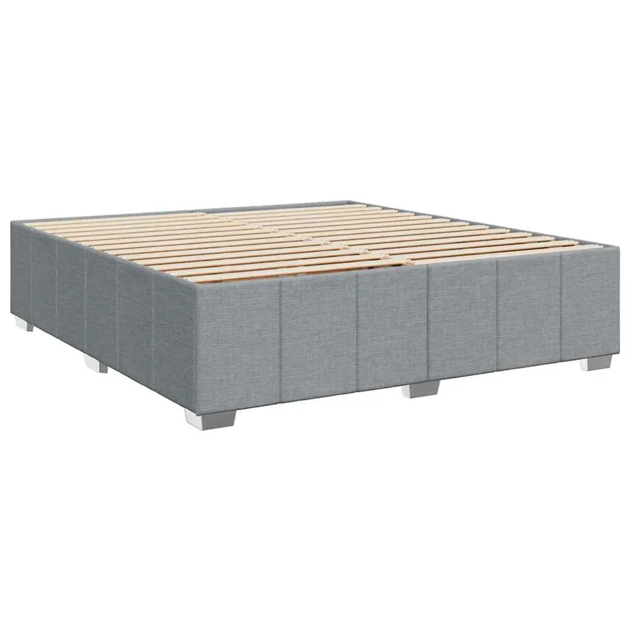 Sommier à lattes de lit avec matelas Gris clair 200x200cm Tissu - 10