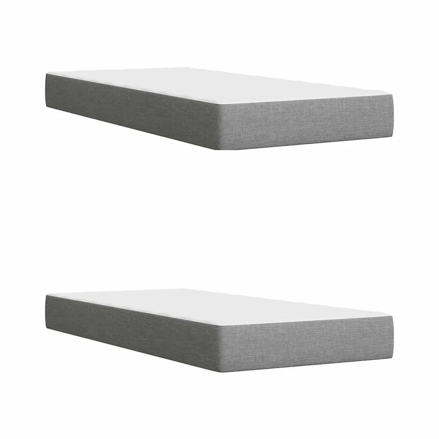 Sommier à lattes de lit avec matelas Gris clair 200x200cm Tissu - 11