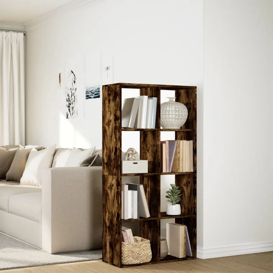 Étagère séparatrice de pièce chêne fumé 69,5x29x137,5 cm - 4