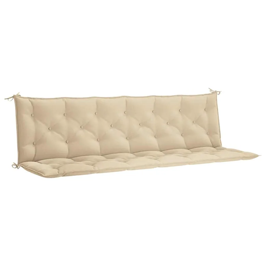 Coussin de banc de jardin beige 200x(50+50)x7 cm tissu oxford - 2