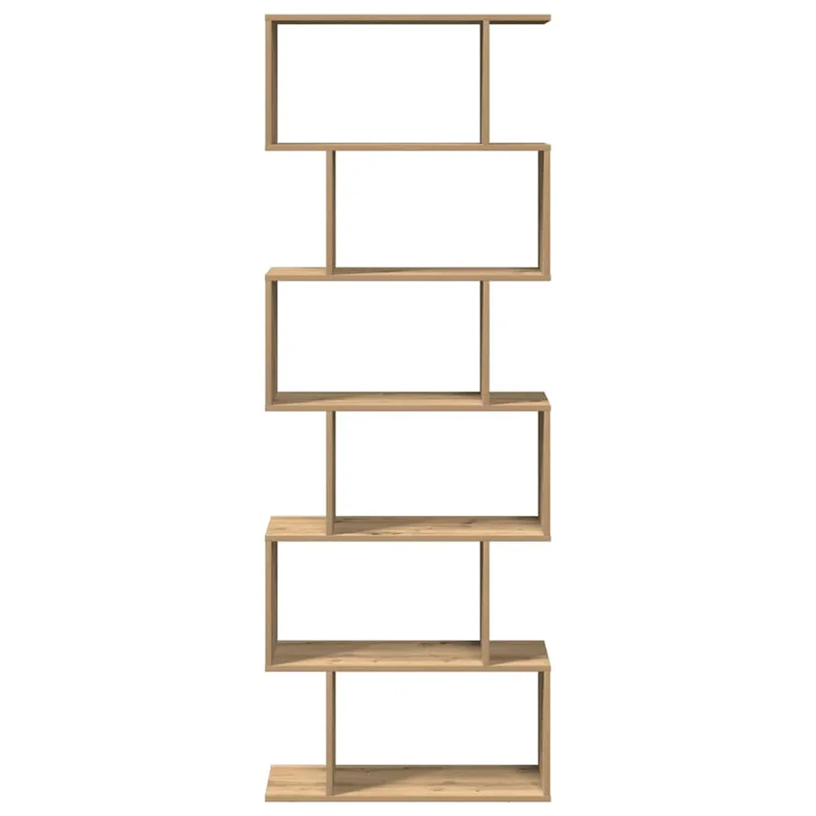Étagère séparatrice de pièce à 6 niveaux chêne artisanal - 5
