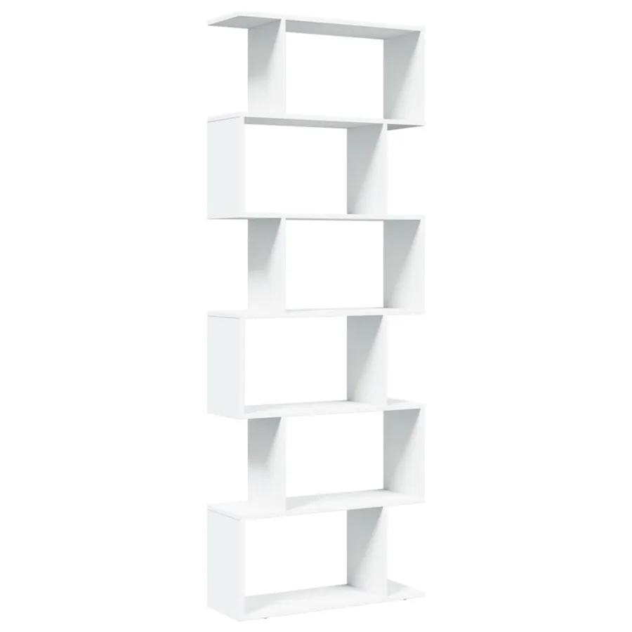 Étagère séparatrice de pièce à 6 niveaux blanc 70x24x193 cm - 6