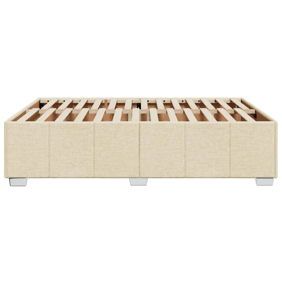 Cadre de lit sans matelas crème 140x190 cm tissu - 5