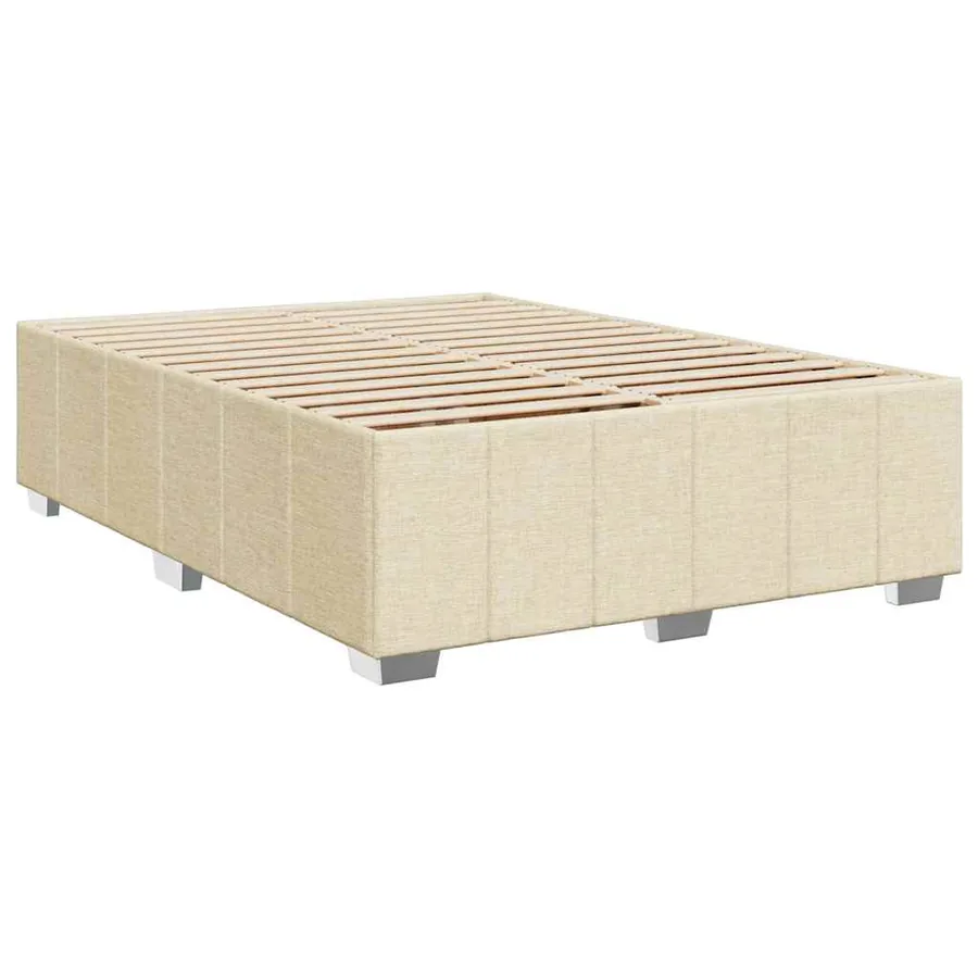 Sommier à lattes de lit avec matelas Crème 140x190 cm Tissu - 9