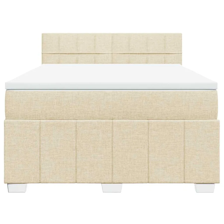 Sommier à lattes de lit avec matelas Crème 140x190 cm Tissu - 6