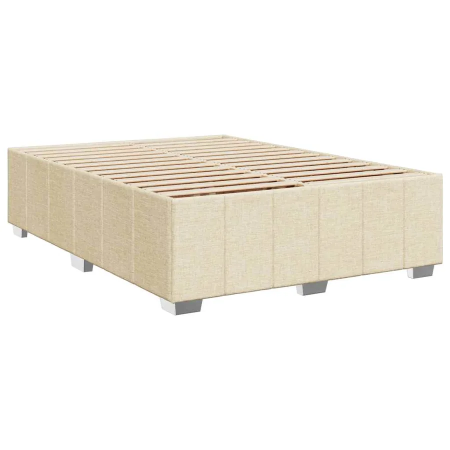 Sommier à lattes de lit avec matelas Crème 140x190 cm Tissu - 9