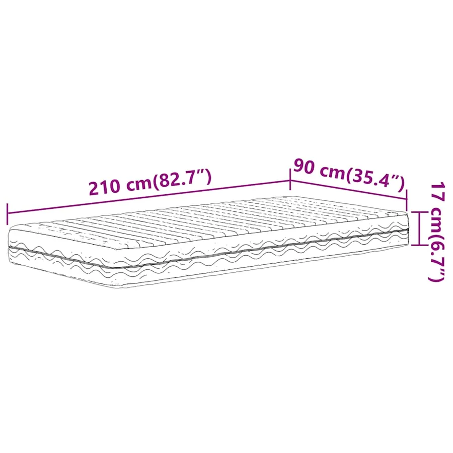 Matelas en mousse blanc 90x210 cm dureté H2 H3 - 9
