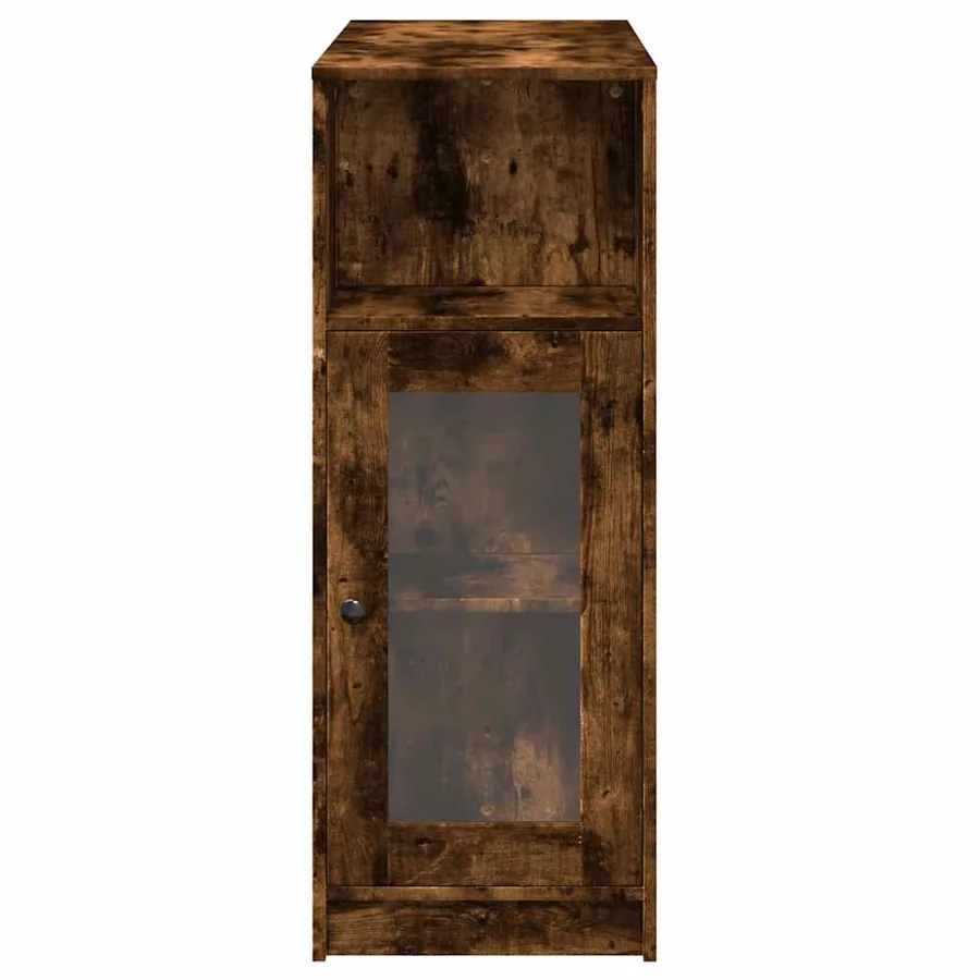 Table de bar avec étagères chêne fumé bois d'ingénierie - 6