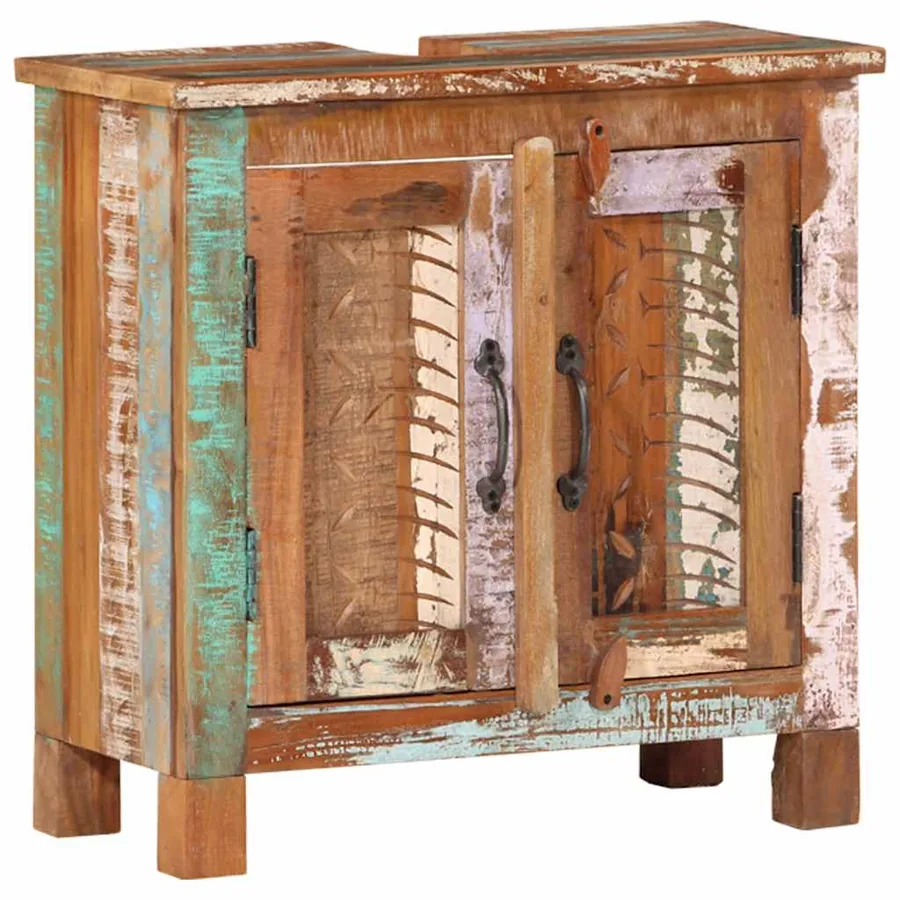 Ensemble de meubles de salle de bain 4 pcs bois massif récupéré - 6
