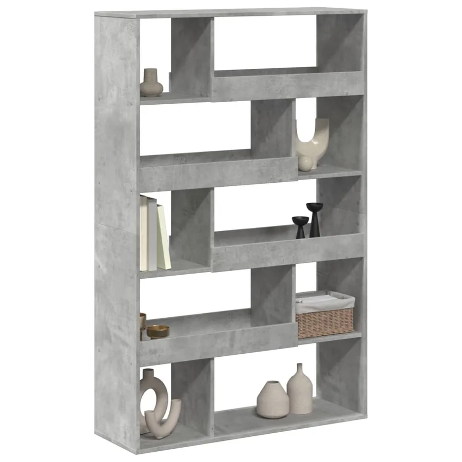 Bibliothèque gris béton 100x33x156,5 cm bois d'ingénierie - 3