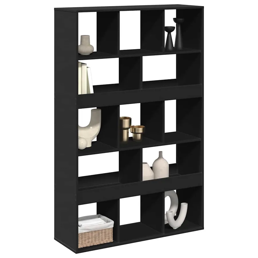 Cloison de séparation noir 100x33x156,5 cm bois d'ingénierie - 3
