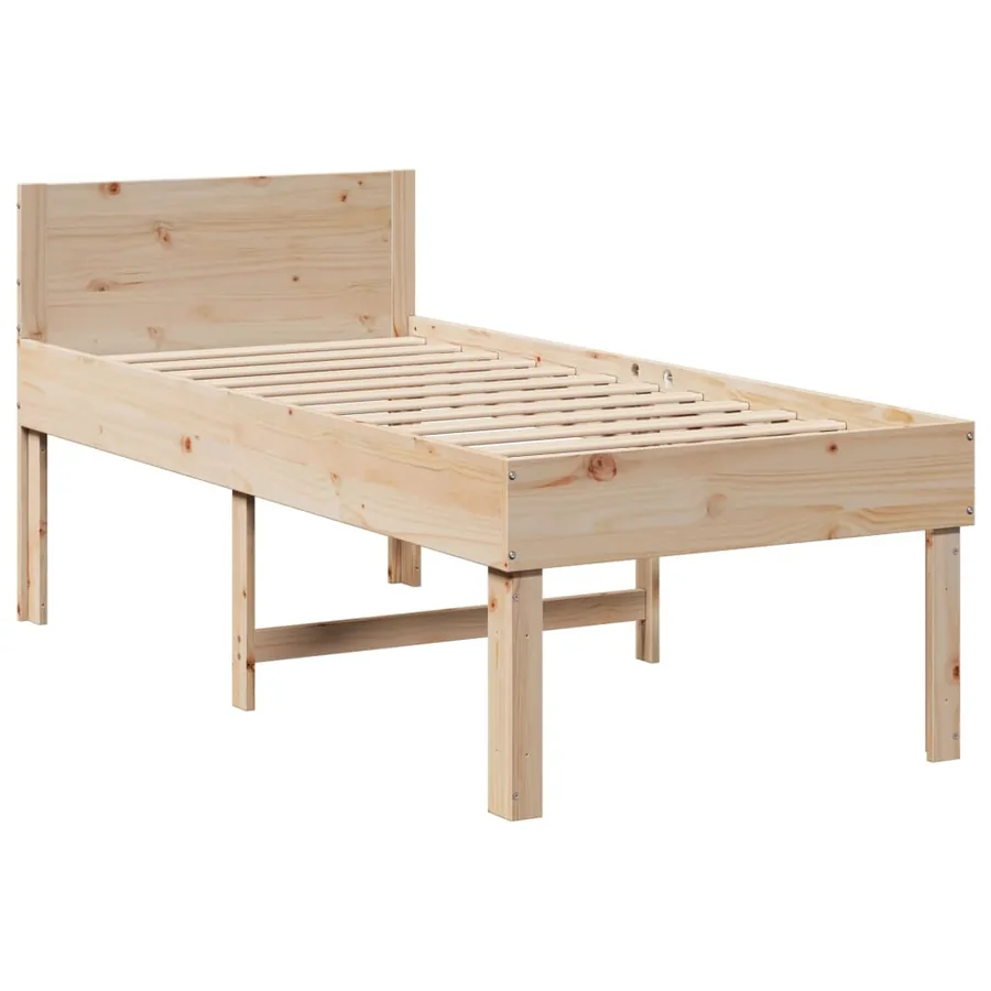 Cadre de lit sans matelas 75x190 cm bois de pin massif - 3