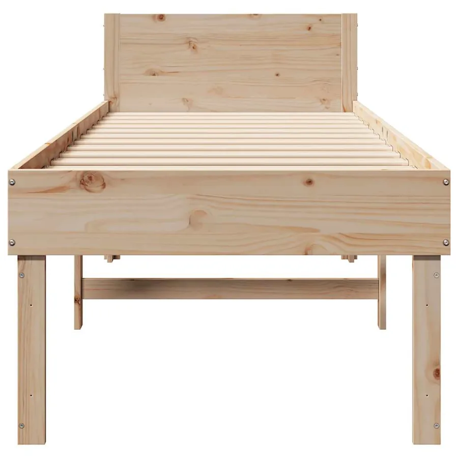 Cadre de lit sans matelas 75x190 cm bois de pin massif - 4