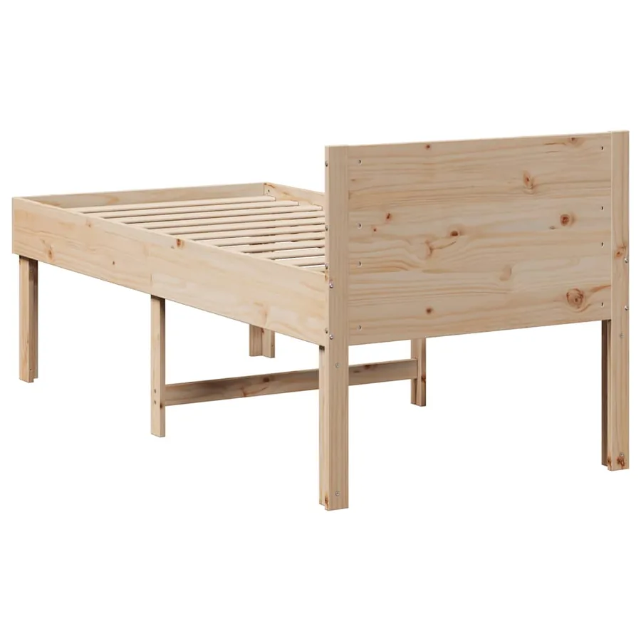 Cadre de lit sans matelas 75x190 cm bois de pin massif - 6