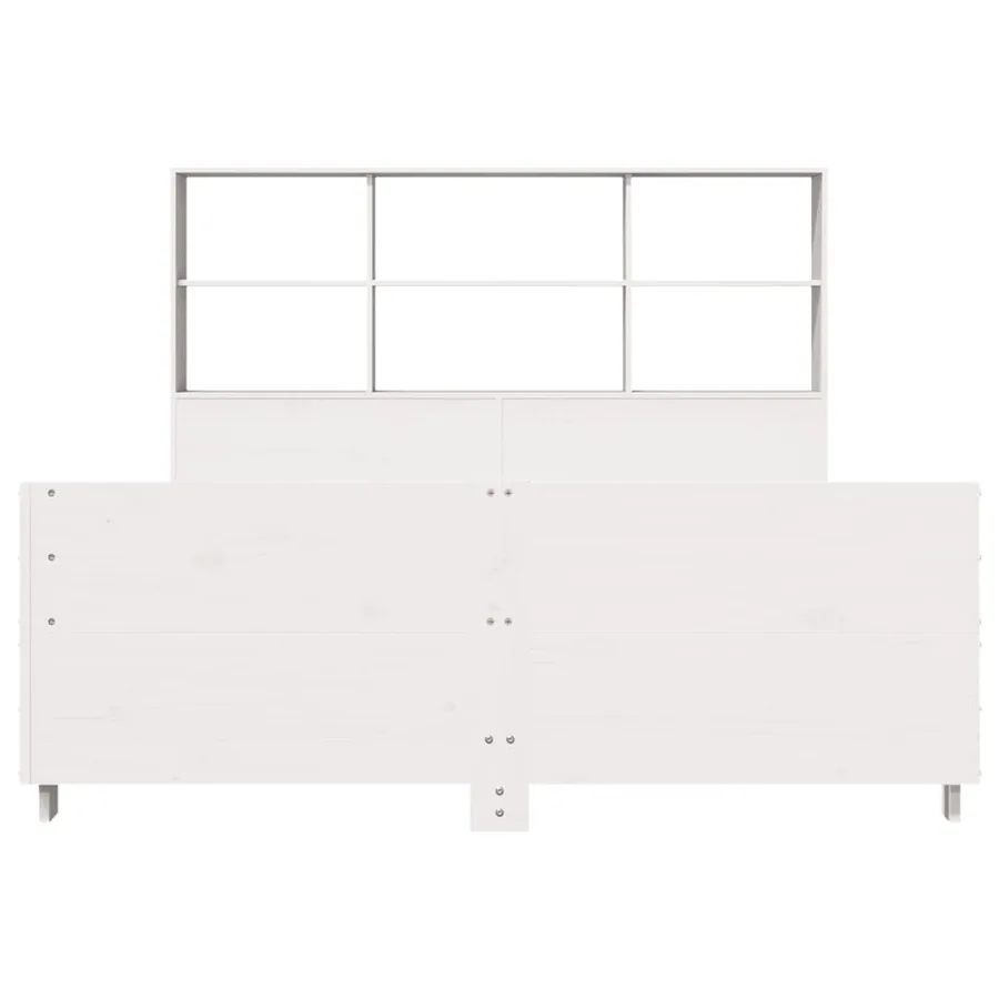 Cadre de lit sans matelas blanc 140x190 cm bois de pin massif - 4