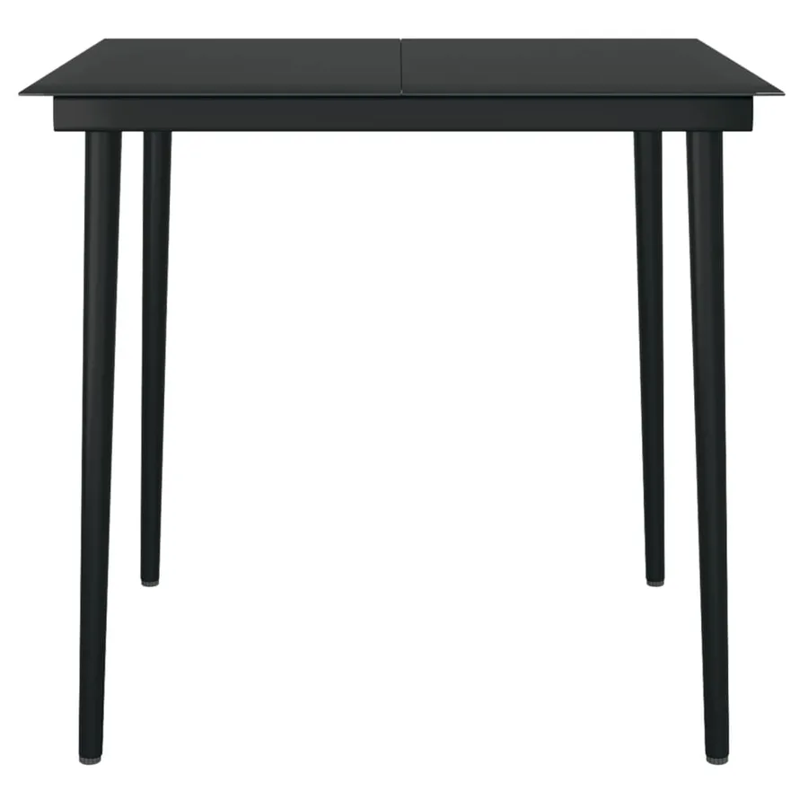 Ensemble à manger de jardin 3 pcs Noir - 4
