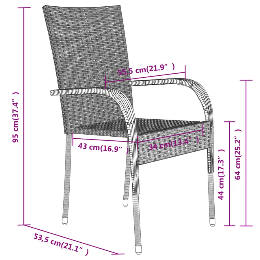 Ensemble à manger de jardin 3 pcs Noir - 8