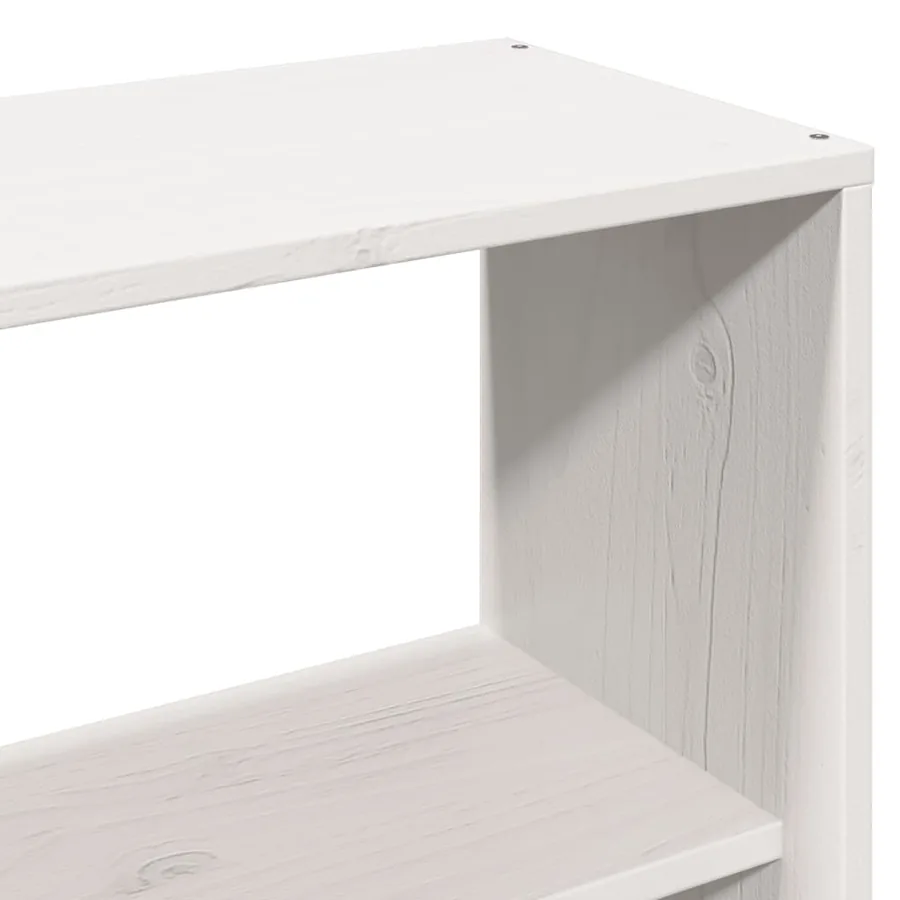 Lit bibliothèque sans matelas blanc 160x200 cm bois pin massif - 10