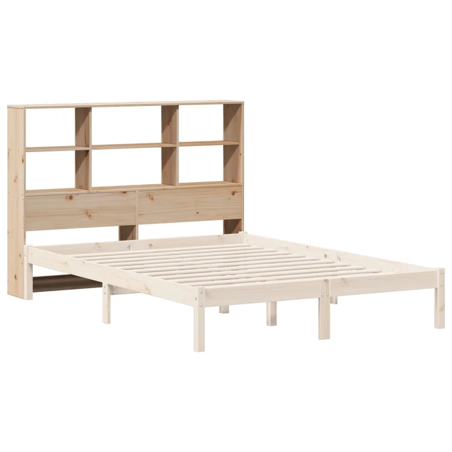 Tête de lit avec rangement 140 cm bois massif de pin - 7