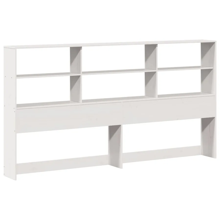 Lit bibliothèque sans matelas blanc 180x200 cm bois pin massif - 6