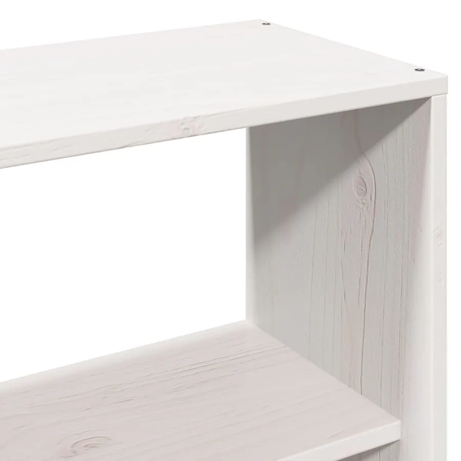 Lit bibliothèque sans matelas blanc 180x200 cm bois pin massif - 10