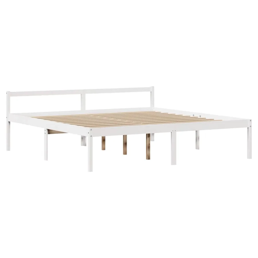 Lit bibliothèque sans matelas blanc 180x200 cm bois pin massif - 8