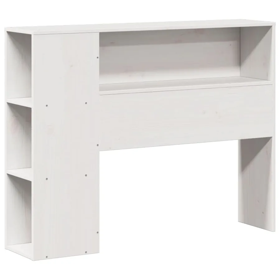 Lit bibliothèque sans matelas blanc 75x190cm bois de pin massif - 6