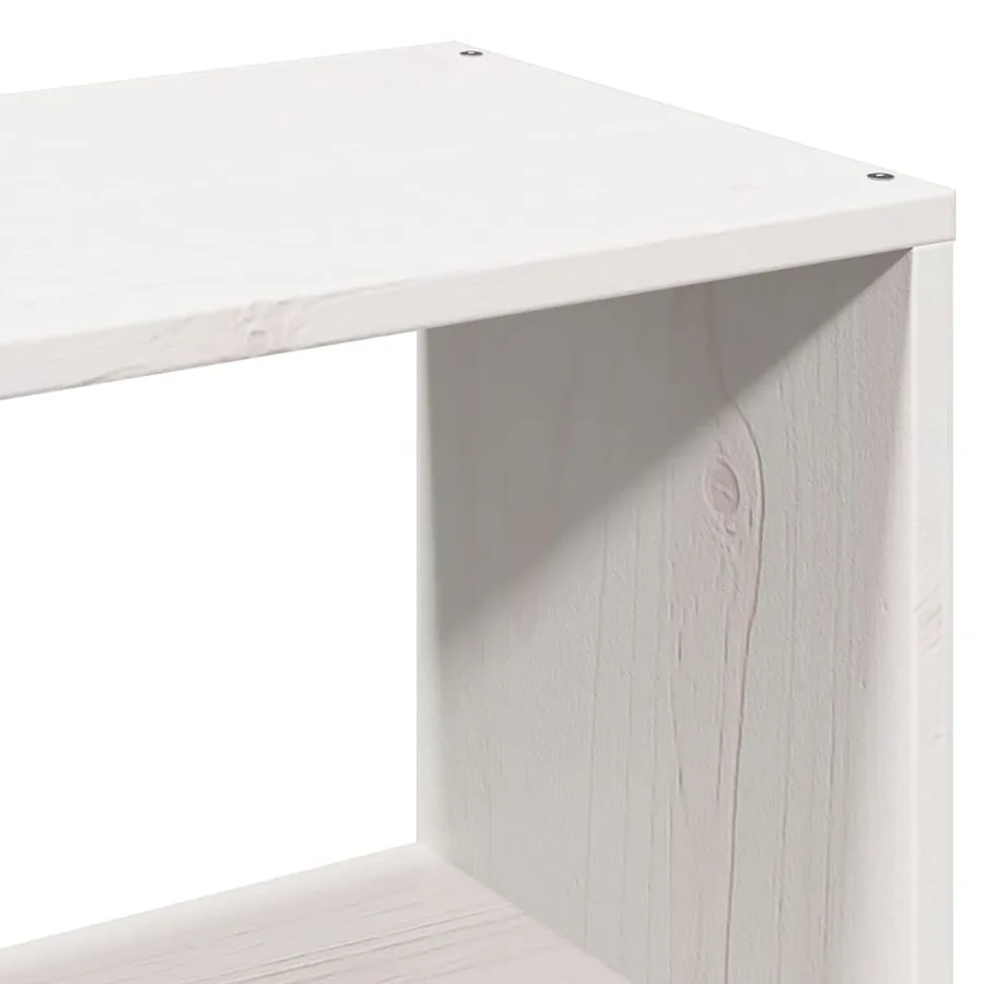 Lit bibliothèque sans matelas blanc 180x200 cm bois pin massif - 9