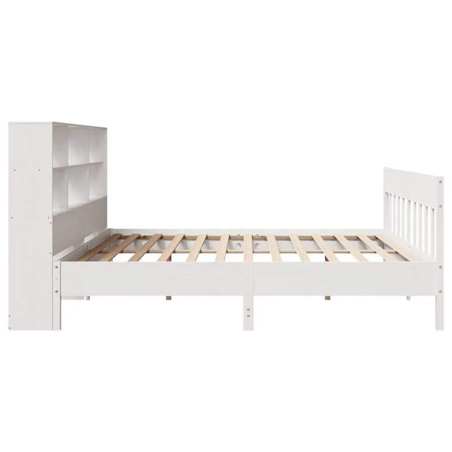 Cadre de lit sans matelas blanc 180x200 cm bois massif de pin - 7