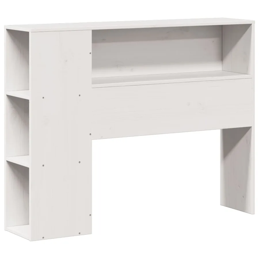 Lit bibliothèque sans matelas blanc 75x190cm bois de pin massif - 7