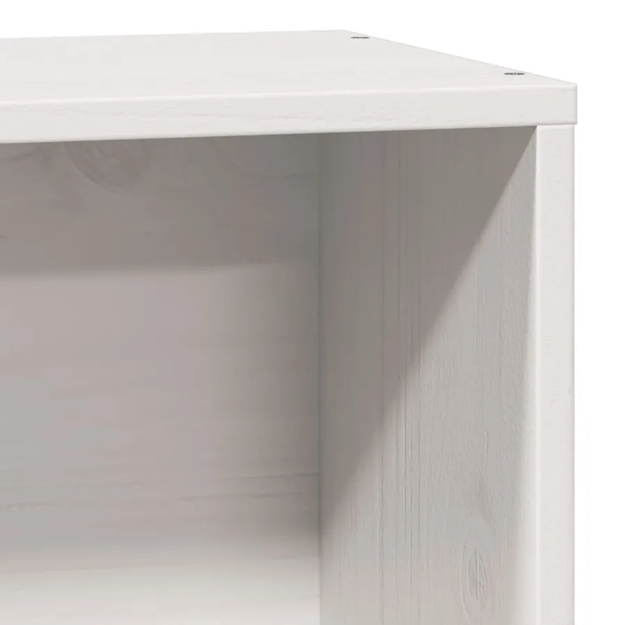 Lit bibliothèque sans matelas blanc 75x190cm bois de pin massif - 9