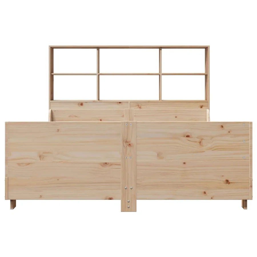 Lit bibliothèque sans matelas 140x200 cm bois massif - 4