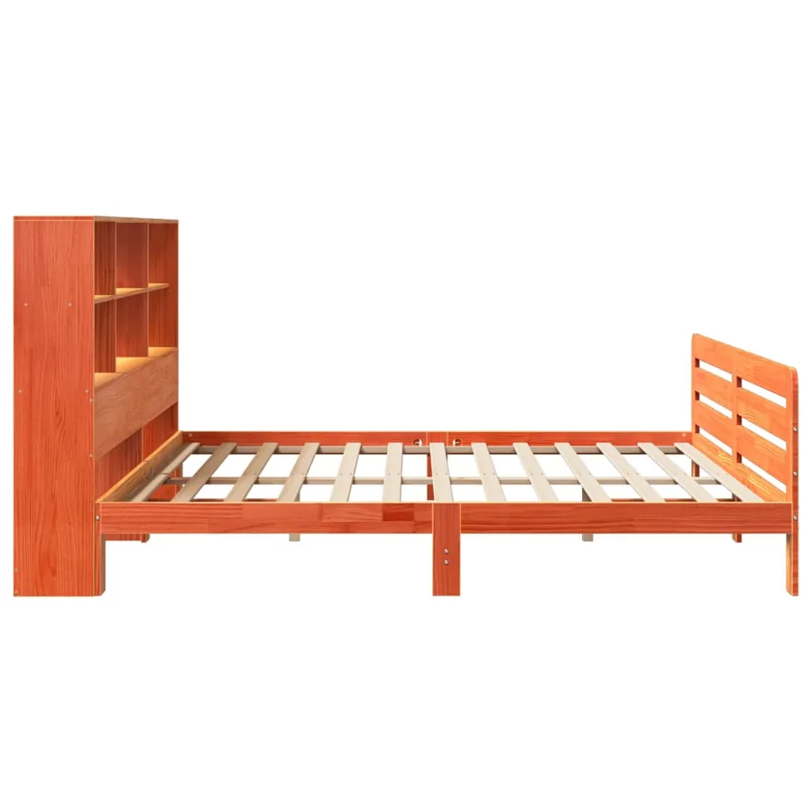 Cadre de lit sans matelas cire marron 180x200cm bois pin massif - 5