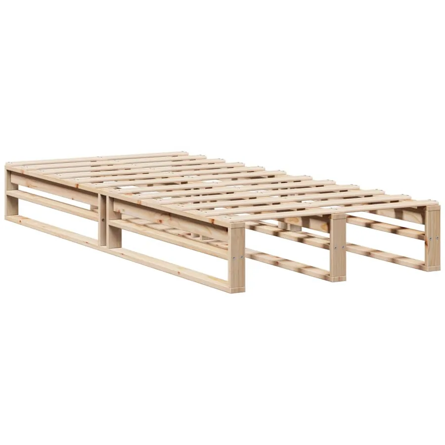 Lit bibliothèque sans matelas 90x190 cm bois massif - 5