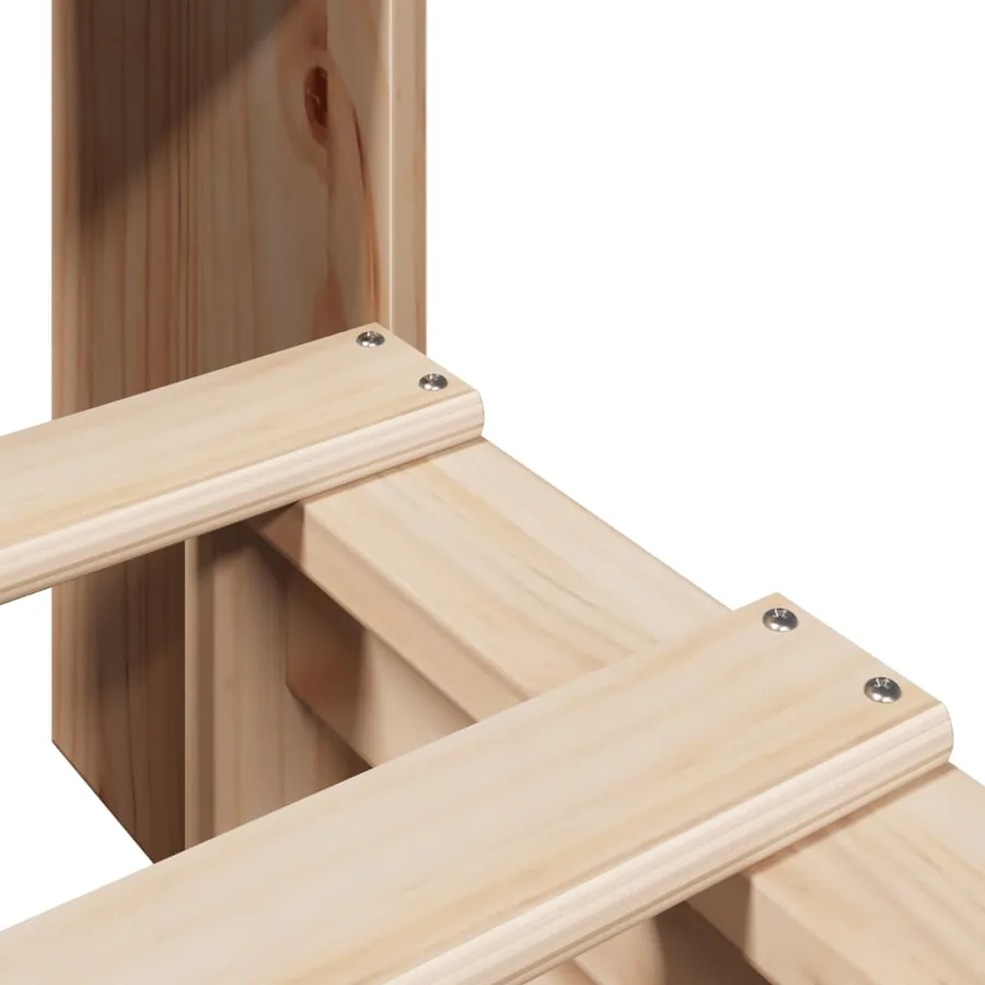 Lit bibliothèque sans matelas 90x190 cm bois massif - 9