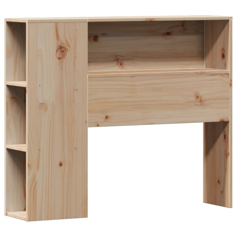 Lit bibliothèque sans matelas 90x190 cm bois de pin massif - 7