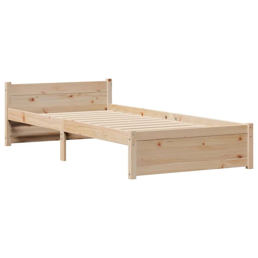 Lit bibliothèque sans matelas 90x190 cm bois de pin massif - 8