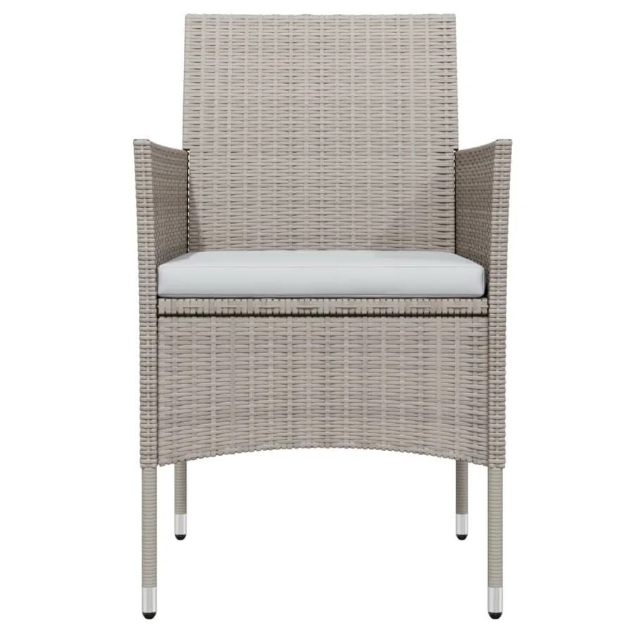 Ensemble à manger de jardin avec coussins 3 pcs Beige et noir - 4